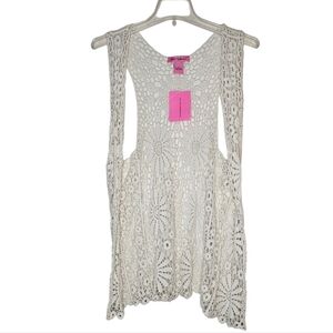 Betsey Johnson Open-faced Daisy Vest Size OSFM NWT